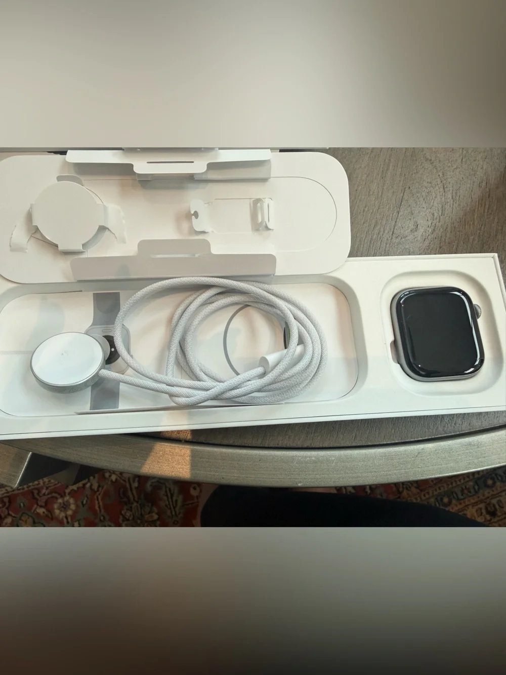 Apple Watch series 11- Blue Braided Solo Loop Smartwatch & charger